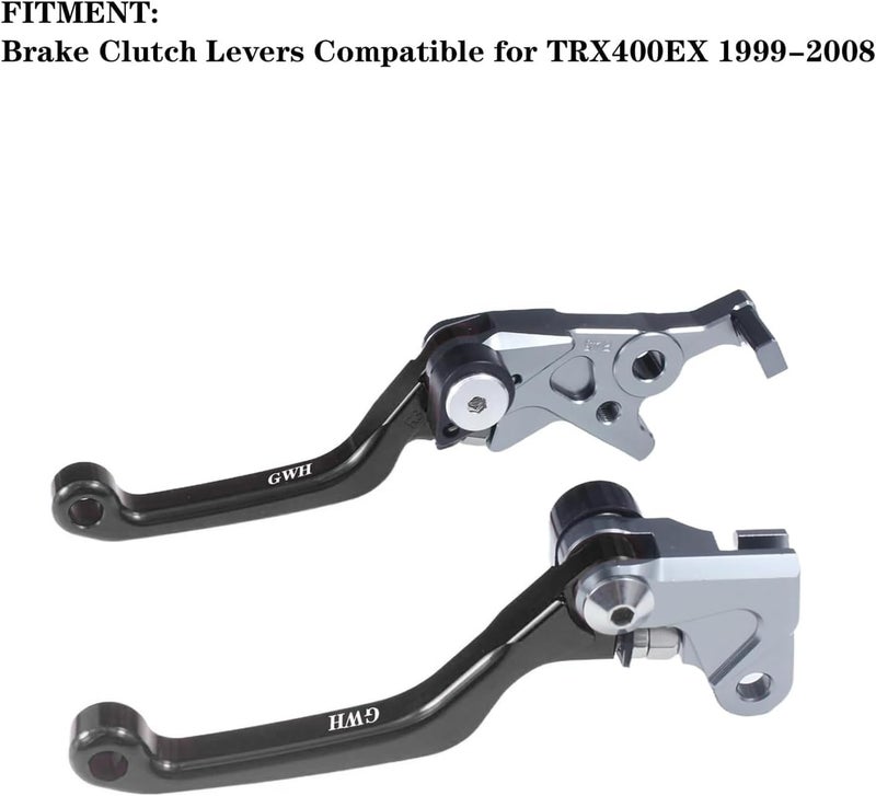 GWH Motorcycle Billet Foldable Brake Clutch Lever Handle CNC Aluminum Pivot for TRX400EX TRX 400 EX 1999-2008 Dirt Pit Bike (Black) - Image 2